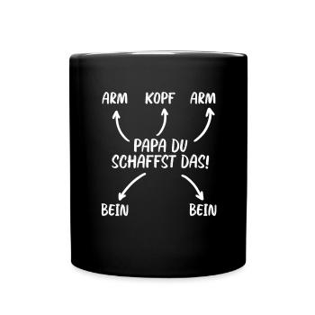 Papa, du schaffst das! - Tasse einfarbig - Schwarz - Vorne