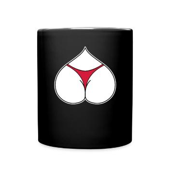 Arsch Herz Liebe - Tasse einfarbig - Schwarz - Vorne