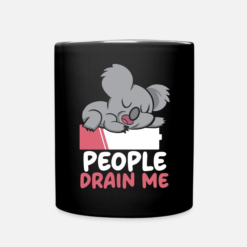 Menschen entwässern mich introvertierte Persönlichkeit introvertiert introvertiert - Tasse einfarbig - Schwarz