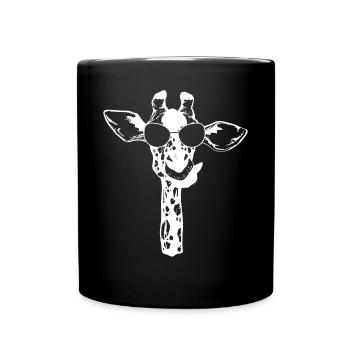 Giraffe With Sunglass Giraffe Lover Zoo Animal Fun - Full Colour Mug - black - Front