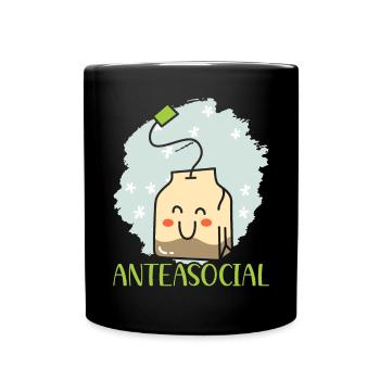 Anteasocial Buveur de thé Introverti Introverti - Mug uni - noir - Devant