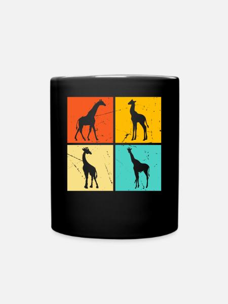 Giraffe Retro Giraffes Sunset Giraffe Lover - Retr - Tasse einfarbig - Schwarz