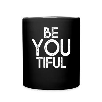 Beyoutiful Be You Tiful Achtsamkeit Yoga Beautiful - Tasse einfarbig - Schwarz - Vorne