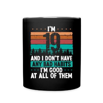 19 Year Old Birthday Funny Humor 19 Birthday - Full Colour Mug - black - Front