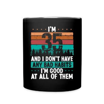 Anniversaire de 35 ans Humour drôle 35 Anniversaire - Mug uni - noir - Devant
