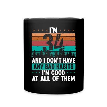 34 Year Old Birthday Funny Humor 34 Birthday - Full Colour Mug - black - Front