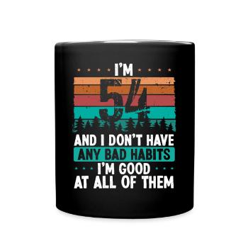 Anniversaire de 54 ans Drôle d’humour 54 anniversaire - Mug uni - noir - Devant