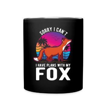 I can't I have plans with my Fox Fuchs - Full Colour Mug - black - Front