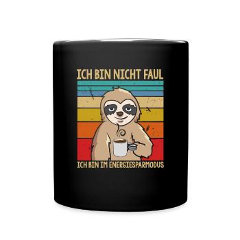 Ich bin nicht Faul Ich bin im Energiesparmodus - Tasse einfarbig - Schwarz - Vorne