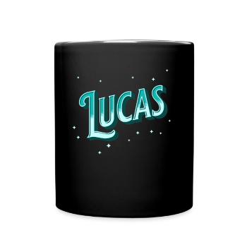 Lucas Namen personalisiert - Tasse einfarbig - Schwarz - Vorne