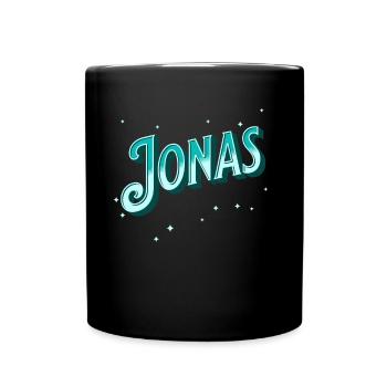 Jonas Namen personalisiert - Tasse einfarbig - Schwarz - Vorne