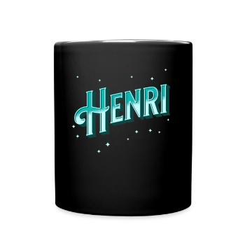 Henri Namen personalisiert - Tasse einfarbig - Schwarz - Vorne