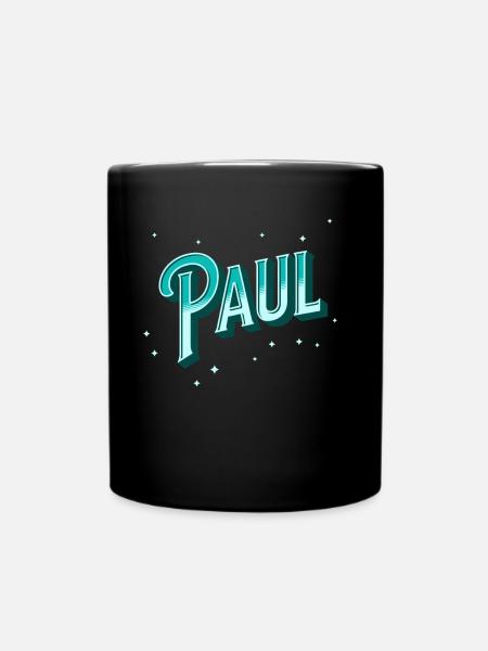 Paul Namen personalisiert - Tasse einfarbig - Schwarz