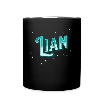 Lian Namen personalisiert - Tasse einfarbig - Schwarz - Vorne