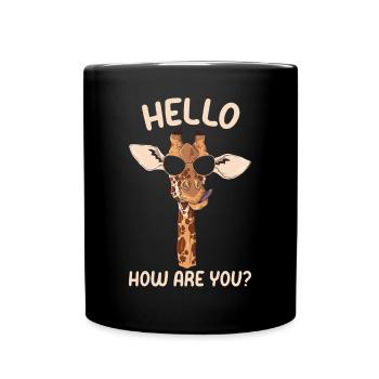 Giraffe Lover Giraffe Hello How Are You - Funny Gi - Full Colour Mug - black - Front