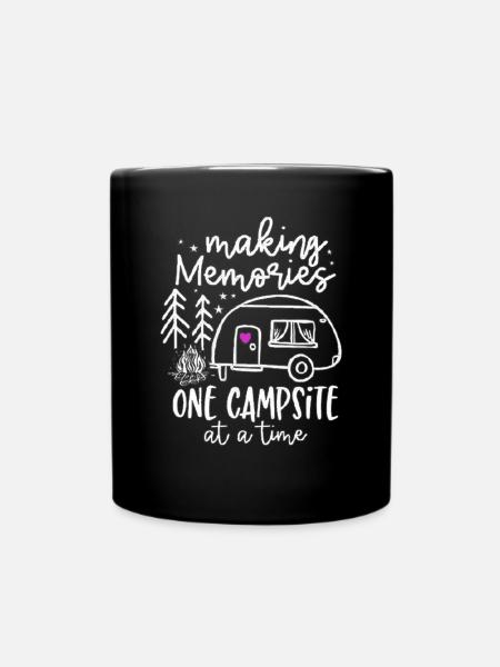 Camping Erinnerungen - Tasse einfarbig - Schwarz