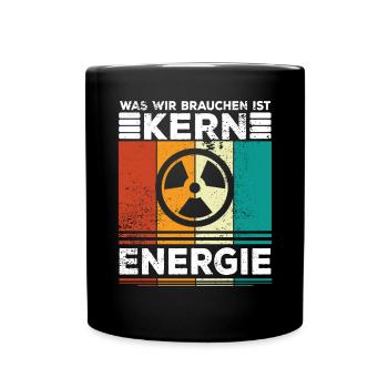 Atomenergie Atomkraftwerke Kernkraft Kernenergie - Tasse einfarbig - Schwarz - Vorne