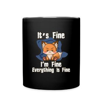 Es geht mir gut Alles gut Fox - Tasse einfarbig - Schwarz - Vorne