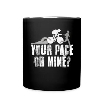 Votre rythme ou mon triathlon - Mug uni - noir - Devant