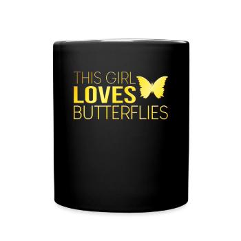 Fille Butterfly Dicton - Mug uni - noir - Devant