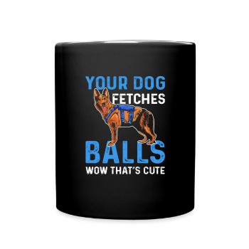 Votre chien va chercher des balles. Wow, c’est mignon. - Mug uni - noir - Devant