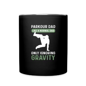 Papa parkour. Parcours père. Courir librement. Parkour - Mug uni - noir - Devant
