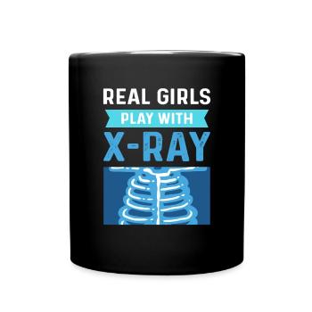 De vraies filles qui jouent avec les rayons X. - Mug uni - noir - Devant