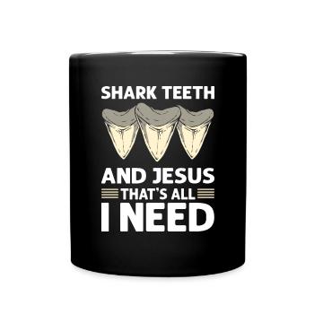 Dents de requin - Mug uni - noir - Devant