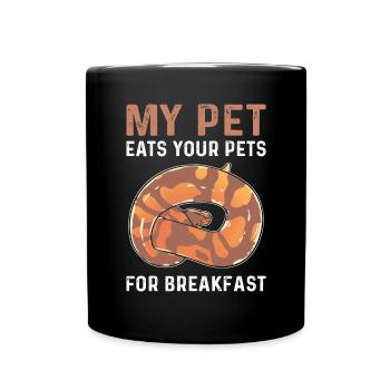 Mon animal mange votre animal de compagnie pour le petit déjeuner. - Mug uni - noir - Devant
