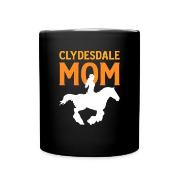Cheval de trait. Cheval écossais des Highlands. Clydesdale - Mug uni - noir - Devant