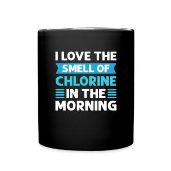 Geruch Von Chlor Am Morgen. Pool-reiniger. Pool - Tasse einfarbig - Schwarz - Vorne