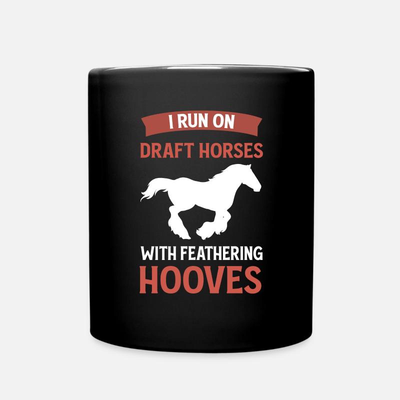 Chevaux de trait avec sabots élastiques. Clydesdale - Mug uni - noir