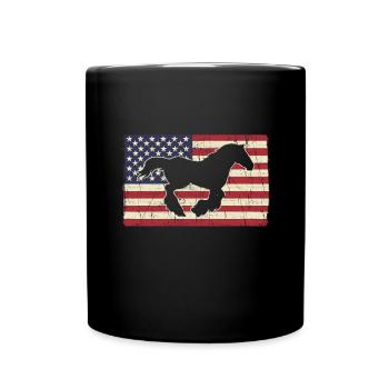 Cheval de trait. Cheval écossais des Highlands. États-Unis - Mug uni - noir - Devant