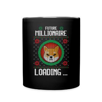 Future Shiba Millionaire Loading Ugly Christmas - Full Colour Mug - black - Front