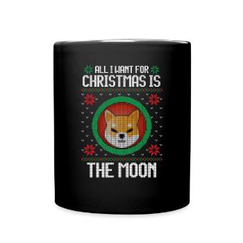 Tout ce que je veux pour Noël, c’est la chemise moon crypto - Mug uni - noir - Devant