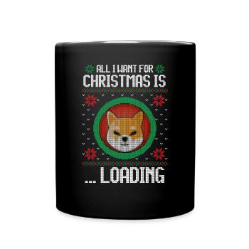 Tout ce que je veux pour Noël, c’est une chemise Crypto Shiba - Mug uni - noir - Devant