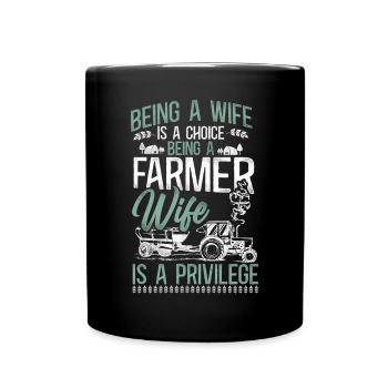 Farming Farmer Wife Tractor - Full Colour Mug - black - Front