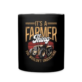 Farming Farmer Tractor Vintage - Tasse einfarbig - Schwarz - Vorne
