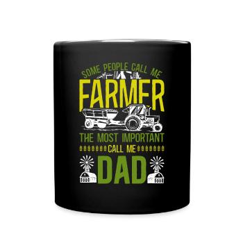 Farming Farmer Dad Father Tractor - Full Colour Mug - black - Front