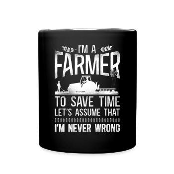 Farming Farmer Tractor Vintage I'm - Full Colour Mug - black - Front
