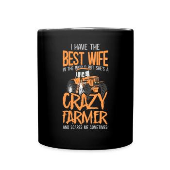 Farming Farmer Wife Tractor - Tasse einfarbig - Schwarz - Vorne