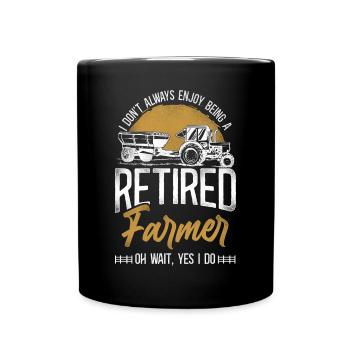Farming Farmer Retired Tractor - Full Colour Mug - black - Front