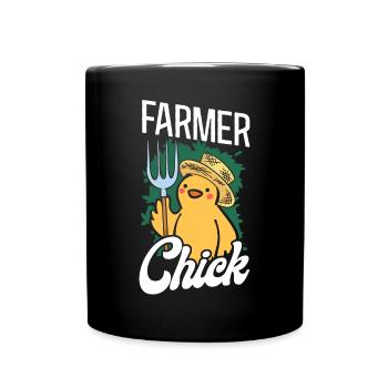 Farming Farmer Girl Chicken Farmer - Tasse einfarbig - Schwarz - Vorne