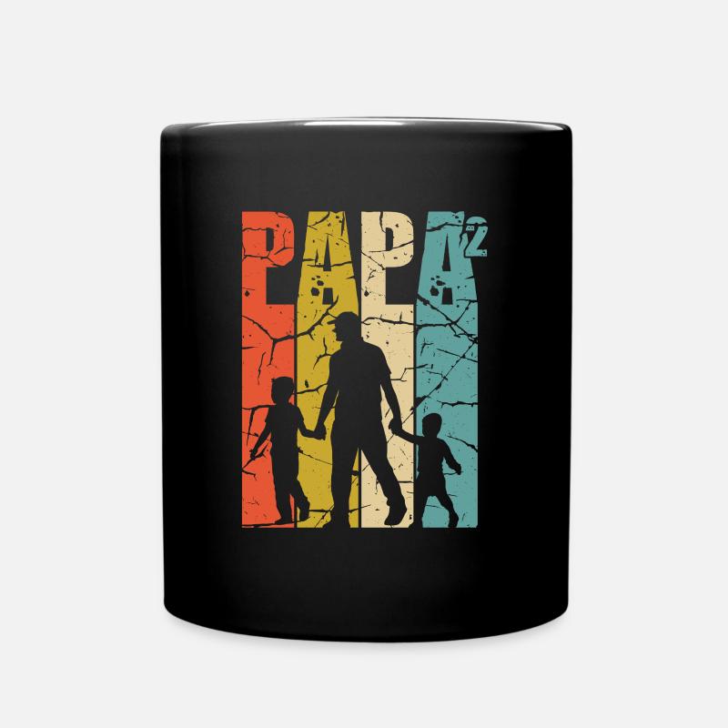 Papa 2 fils Papa high 2 père de deux enfants - Mug uni - noir