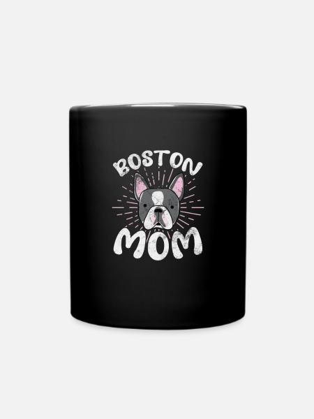 Boston Terrier Mom - Tasse einfarbig - Schwarz