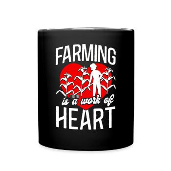 Farming Farmer Girl Heart Farming - Full Colour Mug - black - Front