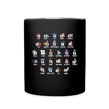 Animaux Alphabet Shirt Cadeau - Mug uni - noir - Devant
