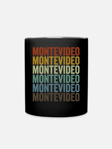 Montevideo Uruguay Retro Vintage - Ensfarvet krus - sort