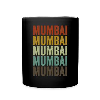 Mumbai India Retro Vintage - Full Colour Mug - black - Front