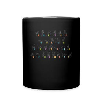 Langue des signes Alphabet Shirt Cadeau - Mug uni - noir - Devant